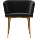 Caily Gold Dining Armchair in Abbington Black